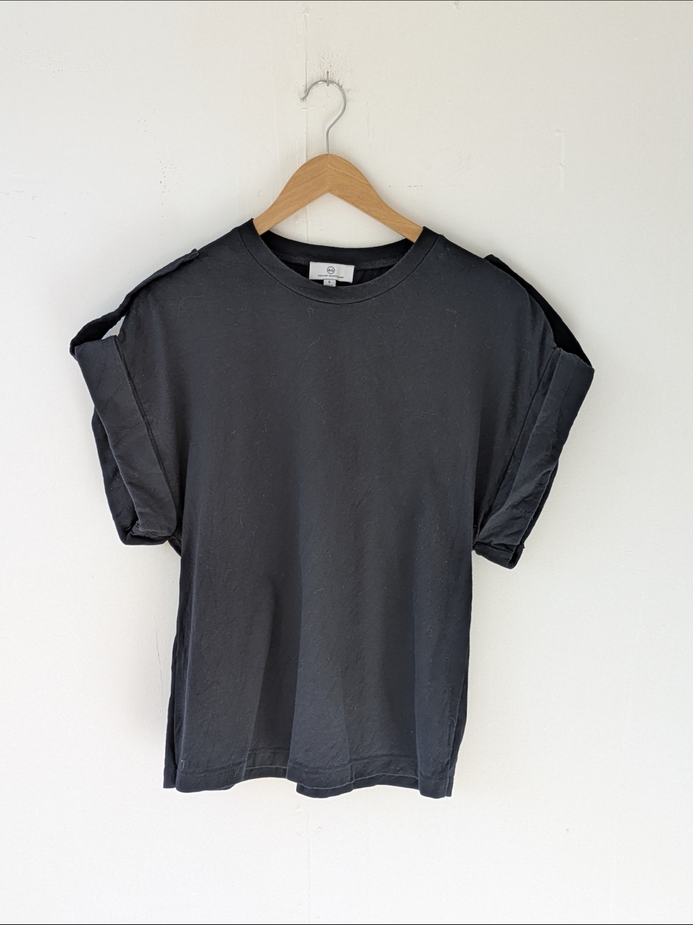 Ag Adriano Goldschmied Black Short Sleeve Crewneck Tee Size Small